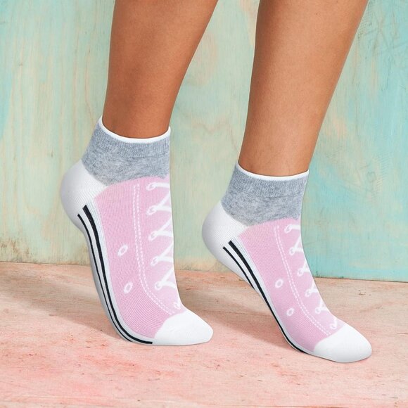 Women’s 5 Pack Lightweight Cotton 86% Novelty Low Cut Socks Cool Sneakers Ankle - Picture 8 of 9